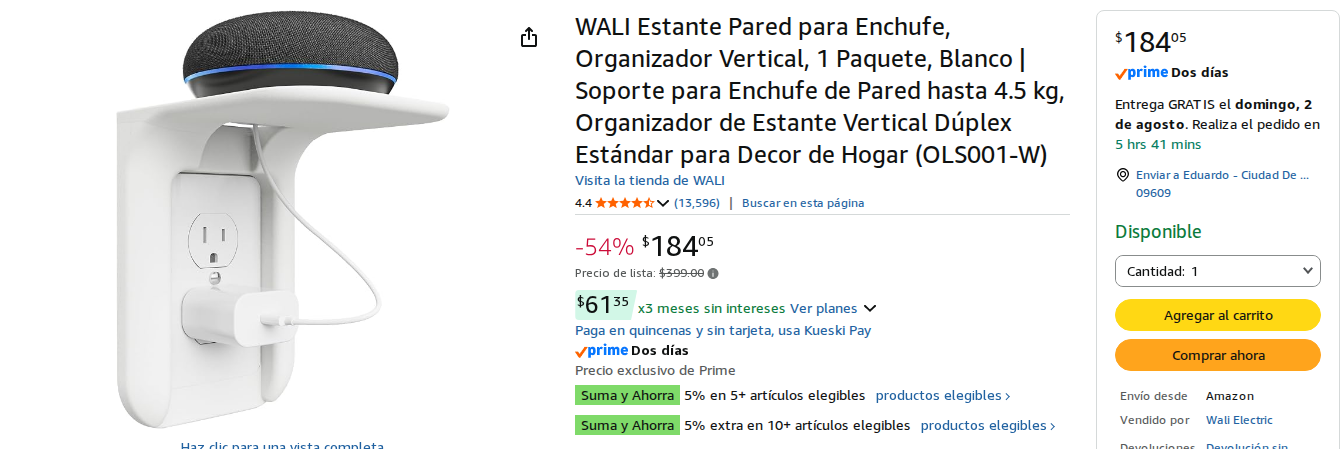 Organizador Enchufe Pared