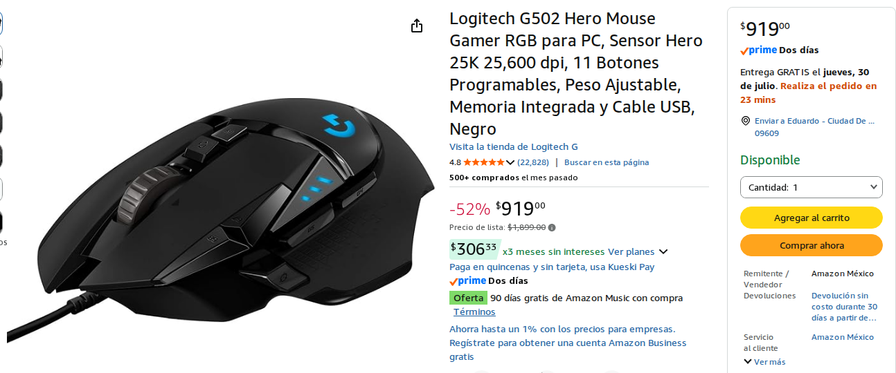 Mouse Gamer Logitech