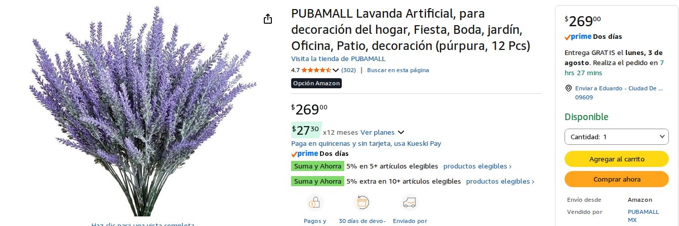 Lavanda Artificial Púrpura