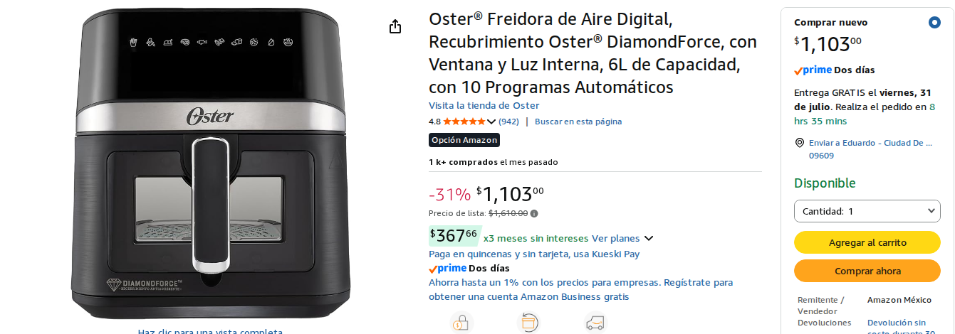 Freidora de Aire Digital