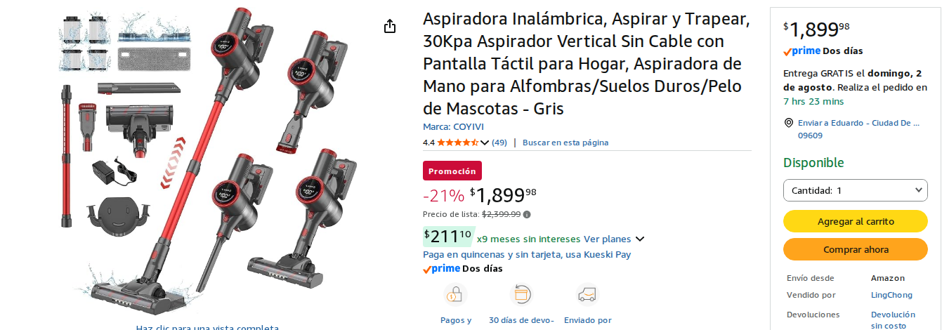 Aspiradora Inalámbrica Trapeadora