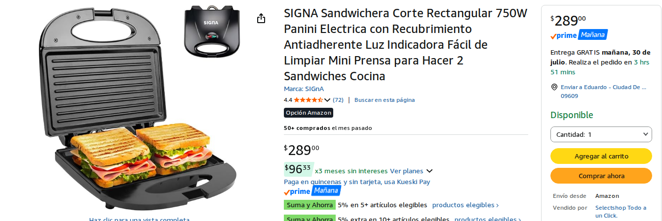 Sandwichera Panini