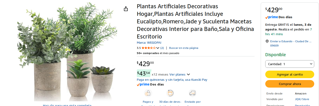 Plantas Artificiales Decorativas