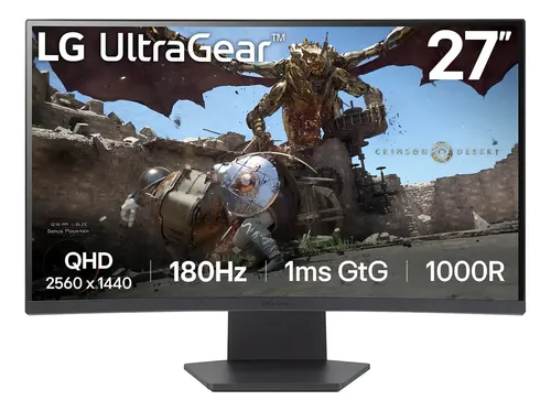 LG UltraGear 27GS60QC-B: Monitor Gaming Curvo QHD de 27" (180Hz, 1ms GTG), con Tecnología FreeSync™