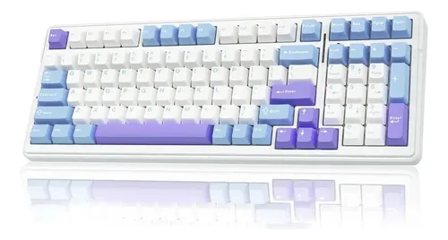Teclado Mecanico Gamer Aula F99 Rgb Español Grey Switch Blanco/azul/morado Idioma Español Latinoamérica Alámbrico