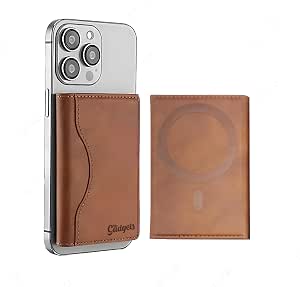 MR. GADGETS Cartera Plegable Magnética Wallet Pro Premium para iPhone, Billetera de Cuero Sintetico Elegante, Tarjetero Minimalista Seguro para Teléfono, Almacena hasta 6 Tarjetas (Café)