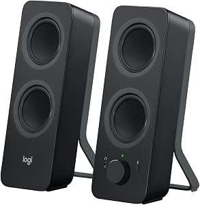 Logitech Z207 Sistema de Bocinas Bluetooth para PC, Sonido Estéreo, 10W de Pico, Entrada Audio 3.5 mm, Toma Auriculares, Multidispositivos, Ordenador/TV/Smartphone/Tablet - Negro