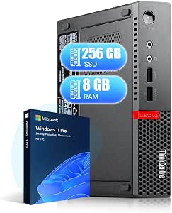 Lenovo ThinkCentre M910q Mini computadora de escritorio Windows 11 Pro - Intel Core i5-6500T 2.5GHz, 8GB RAM, 256GB SSD, USB 3.0, DisplayPort, WiFi, BT Mini PC Win 11 (renovada)